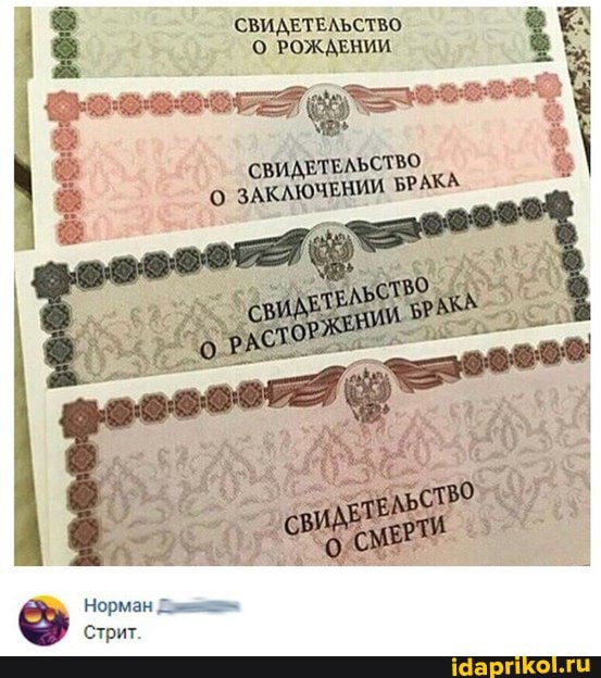 СВИДЕТЕЛЬСТВО РОЖДЕНИИ
СВИДЕТЕЛЬСТВО ЗАКАЮЧЕНИИ БРА
Норман
Стрит.
