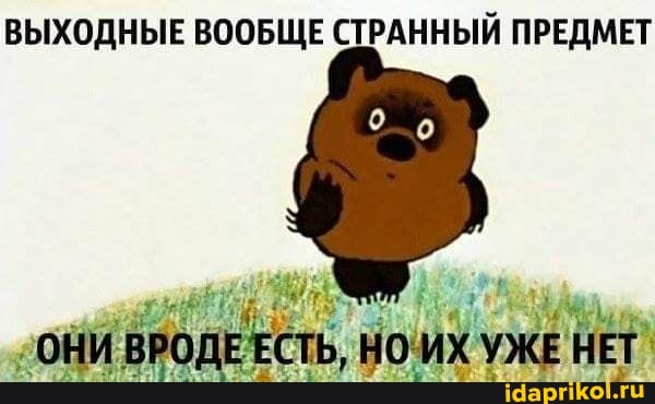 ВЫХОДНЫЕ ВООБЩЕ СТРАННЫЙ ПРЕДМЕТ