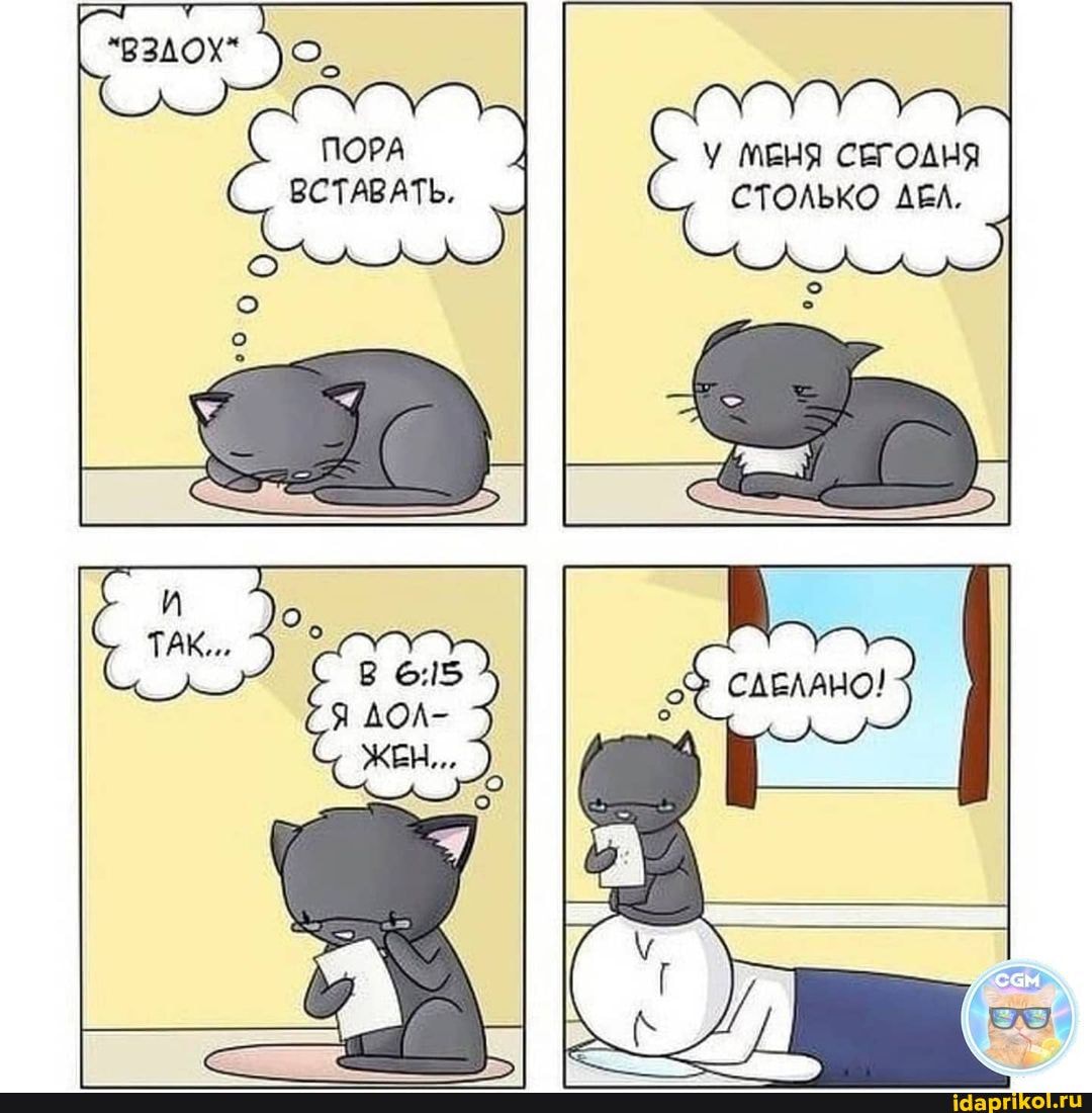 ПОРА ВСТАВАТЬ,
У МЕНЯ СЕГОДНЯ СТОЛЬКО