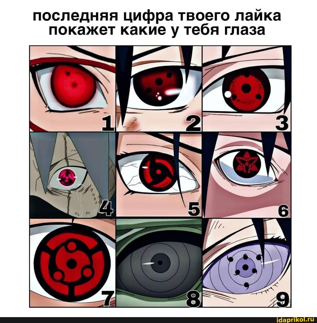 последняя цифра твоего лайка покажет какие у тебя глаза