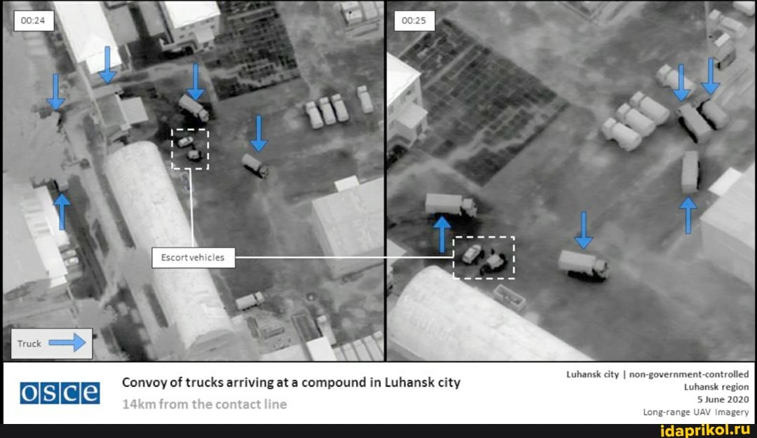 Luhansk city I non-government-controlled
Convoy of trucks arriving at a compound in Luhansk city
the
ct line 5 June 2020