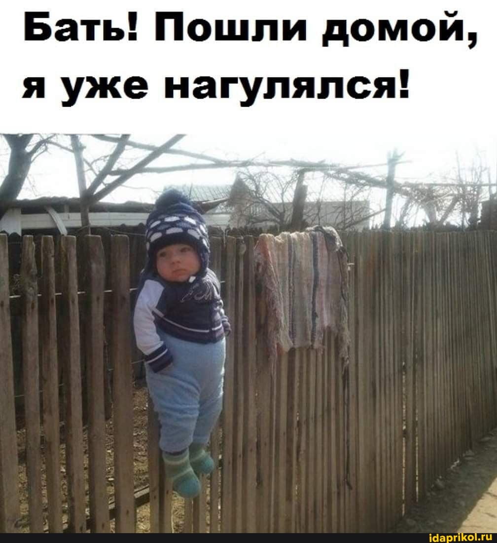 Бать! Пошли домой, я уже нагулялся!