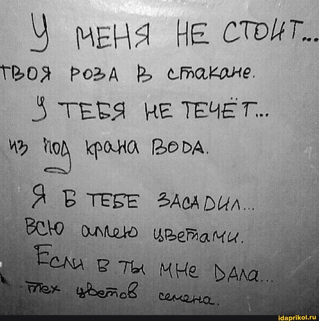 \ мЕНЯ НЕ РозА [р стакдие.
У ТЕБЯ НЕ ТЕЧЕТ..
оно ВОРА.
ТЕБЕ