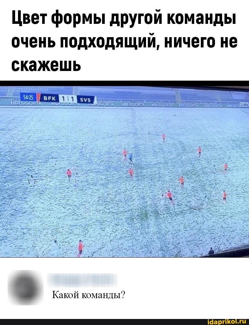 Цвет формы другой команды очень подходящий, ничего не скажешь
Какой команды?