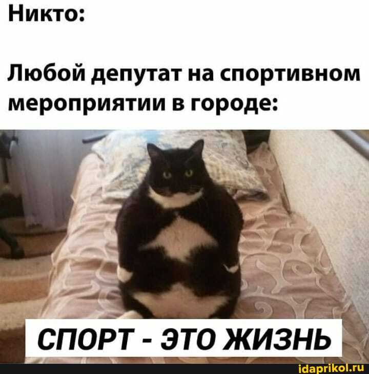 Никто:
Любой депутат на спортивном мероприятии в городе:
СПОРТ - ЭТО ЖИЗНЬ