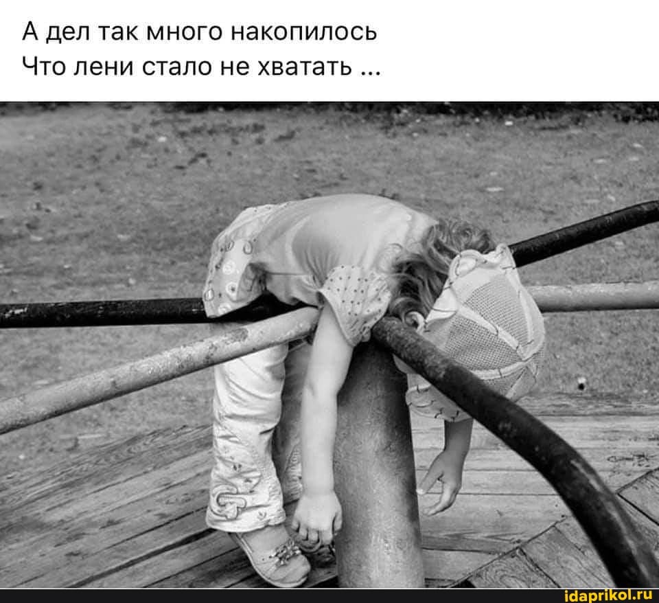 дел так много накопилось
Что лени стало не хватать
