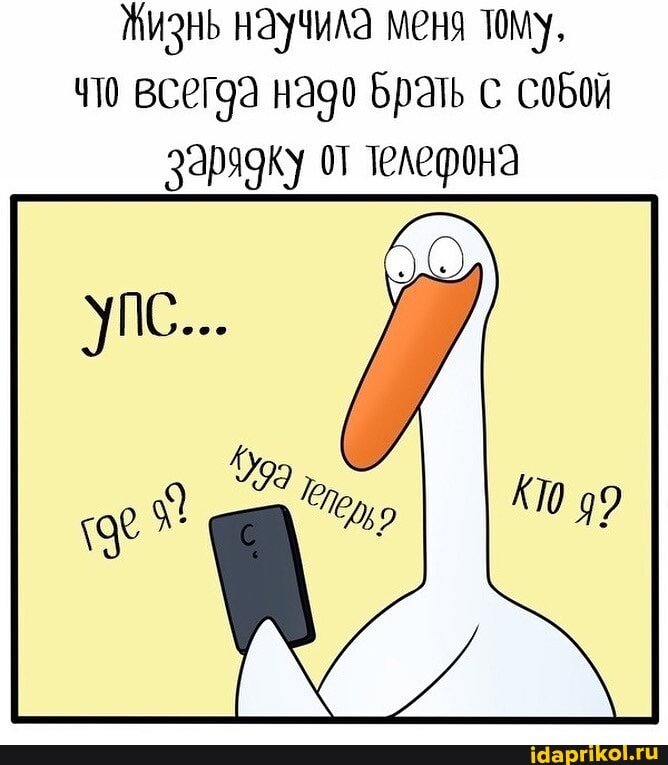Жизнь научила меня тому, всегда на90 Брать с собий зарздку от телефона
