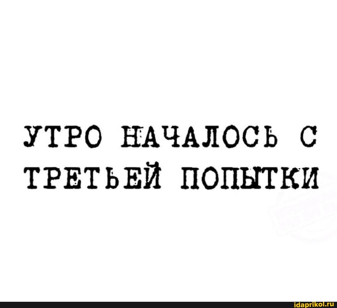 УТРО НАЧАЛОСЬ С ТРЕТЬЕЙ ПОПЫТКИ