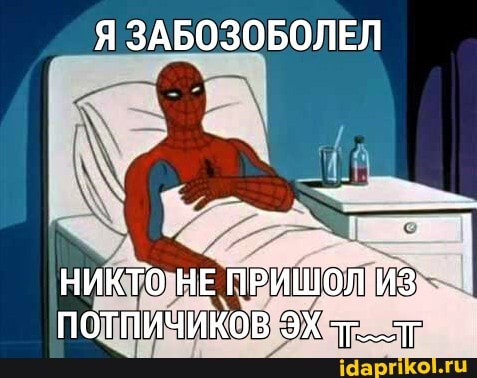 Я ЗАБОЗОБОЛЕЛ
НИКТО НЕ ПРИШОЛ ИЗ ПОТПИЧИКОВ ЭХ