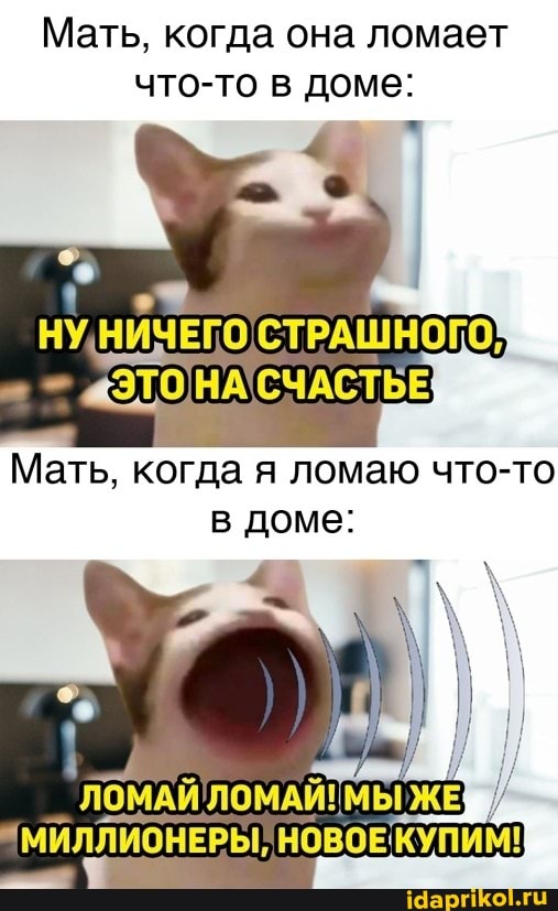 Мать, когда она ломает что-то в доме:
Мать, когда я ломаю что-то
в доме: