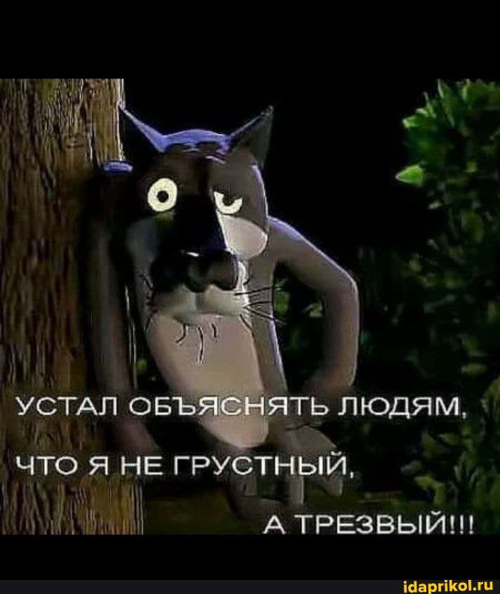 УСТАЛ ОБЪЯСНЯТЬ ЛЮДЯМ,
НЕ ГРУСТНЫЙ,
А ТРЕЗВЫЙ!!