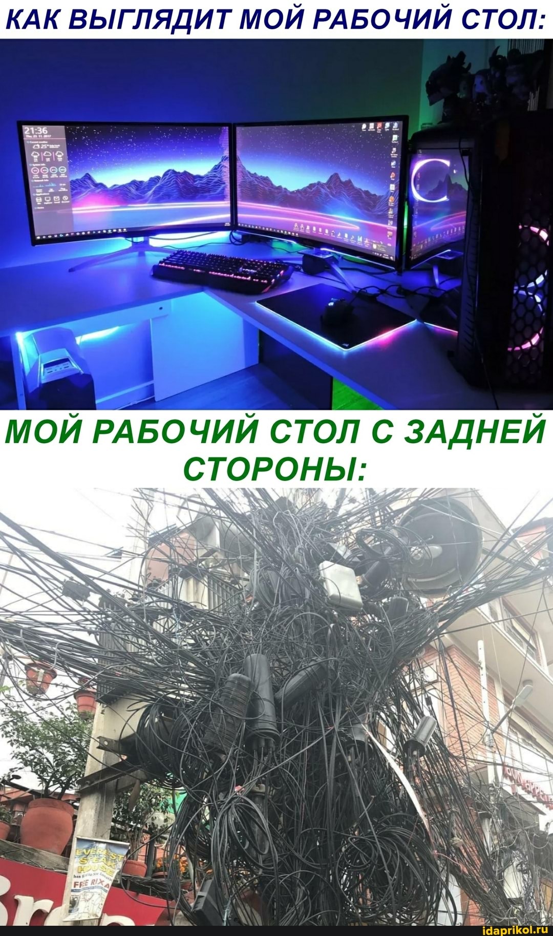 КАК ВЫГЛЯДИТ МОЙ РАБОЧИЙ СТОЛ:
МОЙ РАБОЧИЙ СТОЛ ЗАДНЕЙ СТОРОНЫ: