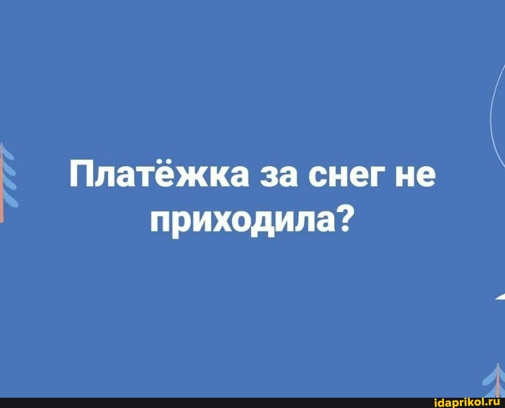 Платежка за снег не приходила?