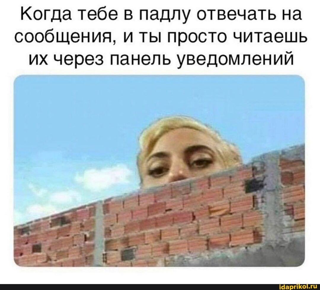 Когда тебе в падлу отвечать на сообщения, и ты просто читаешь их через панель уведомлений