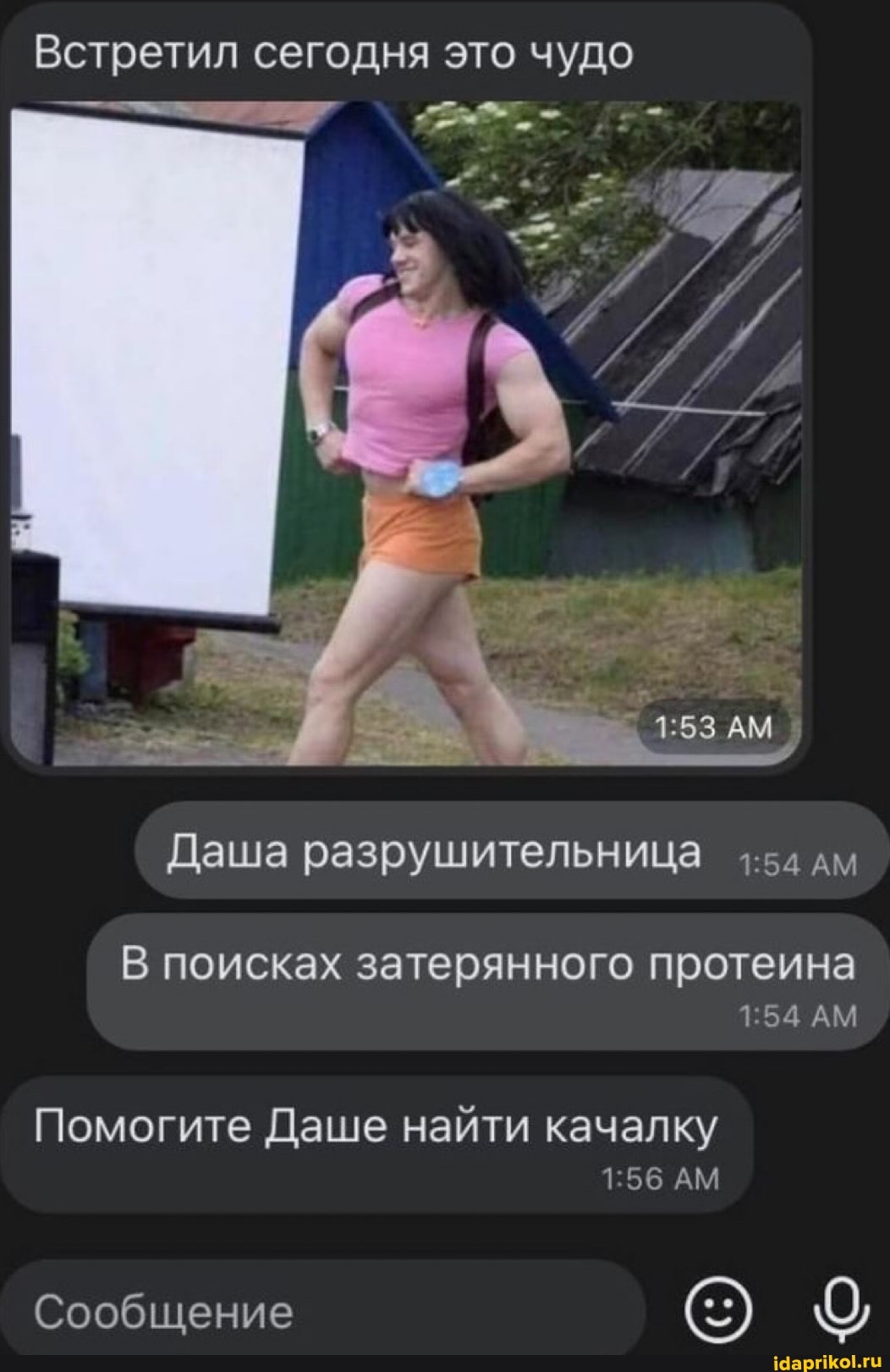 Встретил сегодня это чудо
АМ
Даша разрушительница дм
В поисках затерянного протеина
АМ
АМ
Помогите Даше найти качалку
Сообщение