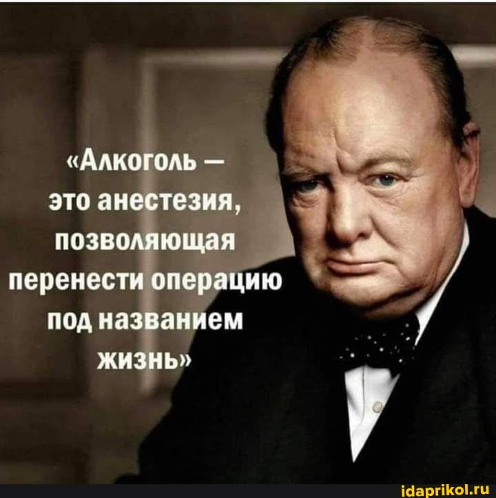 "Алкоголь - это анестезия, позволяющая перенести операцию под названием