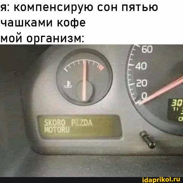 я: компенсирую сон пятью чашками кофе мой организм:
40