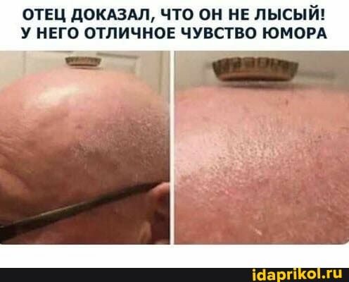 ОТЕЦ ДОКАЗАЛ, ЧТО ОН НЕ ЛЫСЫЙ!
У НЕГО ОТЛИЧНОЕ ЧУВСТВО ЮМОРА