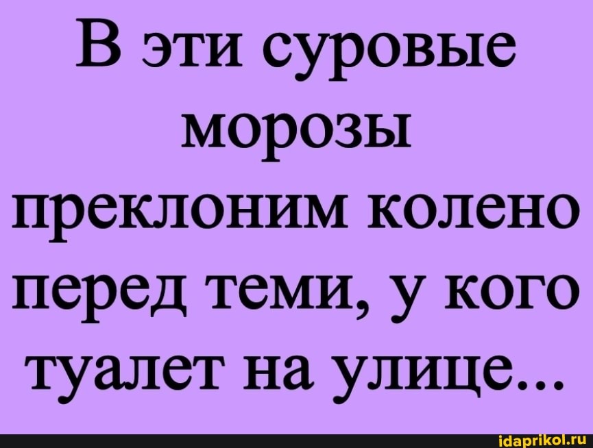 В эти суровые морозы преклоним колено перед теми, у кого туалет на улице...
