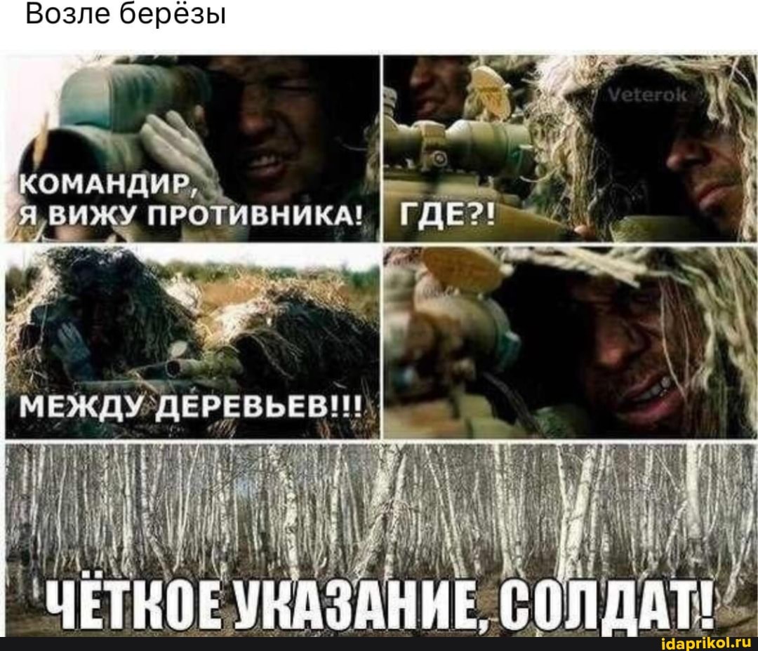 Возле березы
ВИЖУ ПРОТИВНИКА!
`ДЕРЕВЬЕВ!!\
ЧЕТКОЕ