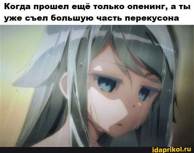 Когда прошел ещё только опенинг, а ты уже сел большую часть перекусона