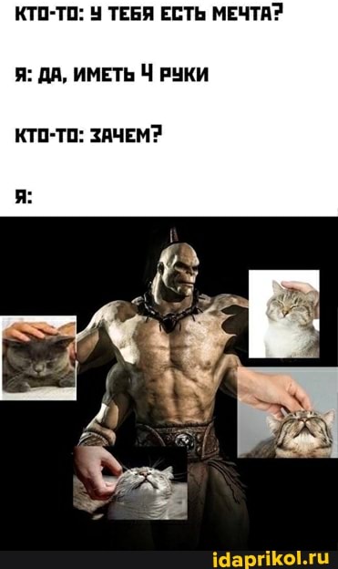 КТО-ТО: ТЕБЯ ЕСТЬ МЕЧТАЯ
Я: ДА, ИМЕТЬ Ч РУКИ
КТО-ТО: ЗАЧЕМ?