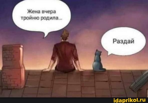 Жена вчера тройню родила.
Раздай
