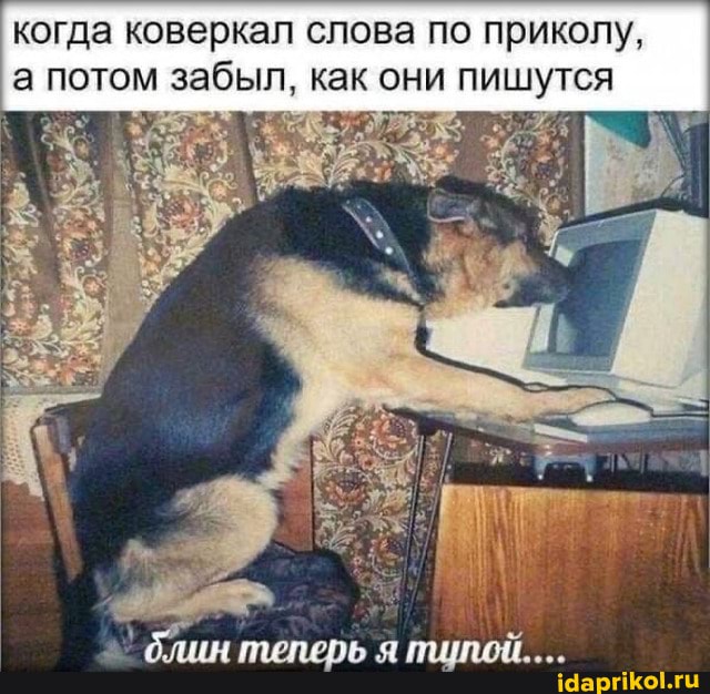 когда коверкал слова по приколу, а потом забыл, как они пишутся