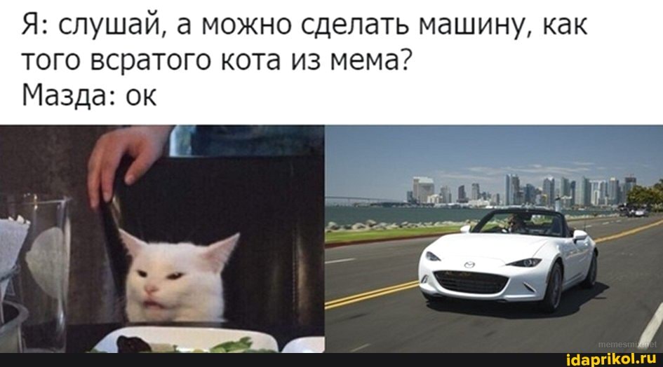 Я: слушай, а можно сделать машину, как того всратого кота из мема?
Мазда: ок