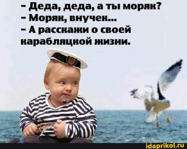 - Деда, деда, а ты моряк?
- Моряк, внучек...
А расскажи о своей карабляцкой жизни.