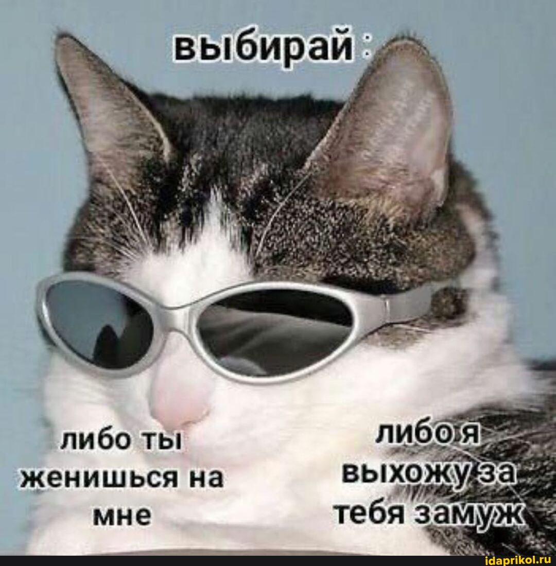 выбирай:
либо ты либоя
женишься на выхожубза мне тебя замуж