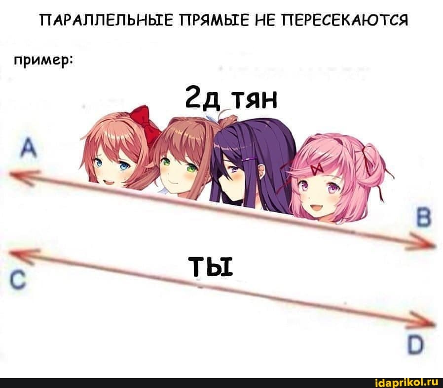 ПАРАЛЛЕЛЬНЫЕ ПРЯМЫЕ НЕ ПЕРЕСЕКАЮТСЯ
пример: