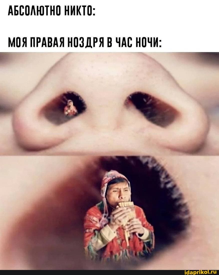 АБСОЛЮТНО НИКТО:
МОЯ ПРАВАЯ НОЗДРЯ В ЧАС НОЧИ: