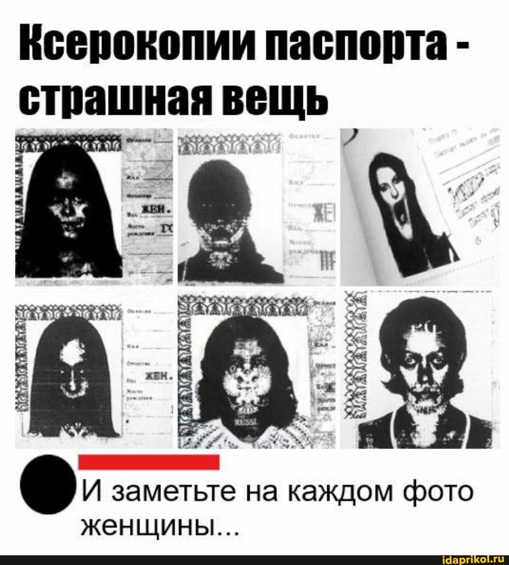 Ксерокопии паспорта -
И заметьте на каждом фото женщины...