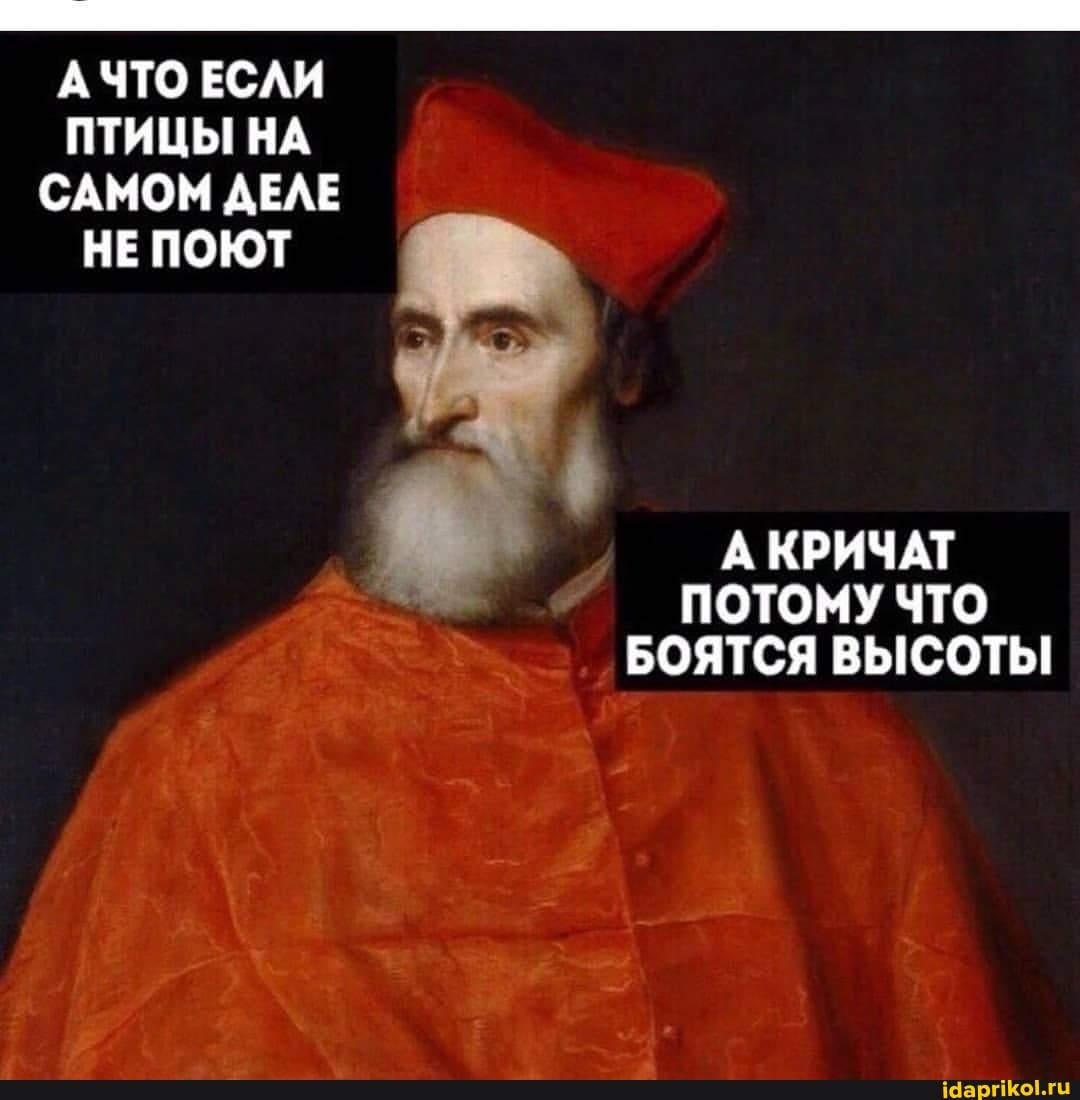ЧТО ЕСЛИ ПТИЦЫ НА САМОМ ДЕЛЕ НЕ ППОЮТ
А КРИЧАТ ПОТОМУ ЧТО БОЯТСЯ ВЫСОТЫ