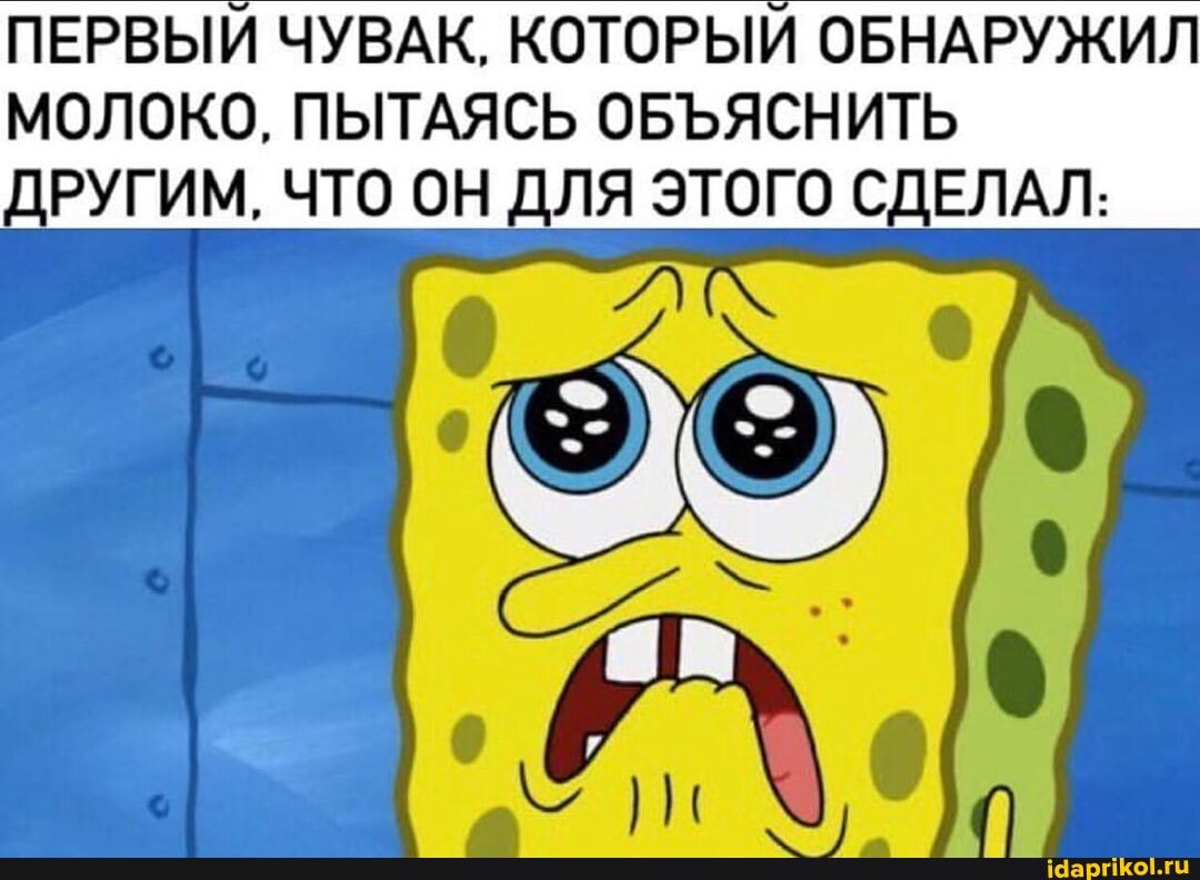 ПЕРВЫЙ ЧУВАК, КОТОРЫЙ ОБНАРУЖИЛ МОЛОКО, ПЫТАЯСЬ ОБЪЯСНИТЬ ДРУГИМ, ЧТО ОН ДЛЯ ЭТОГО СДЕЛАЛ: