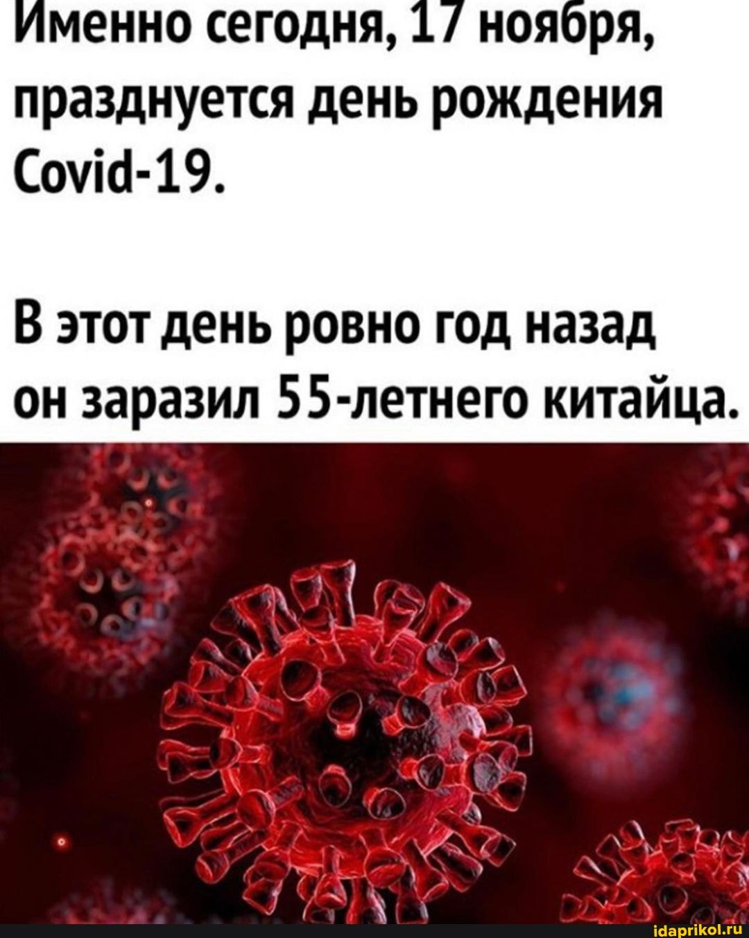 Именно сегодня, 1/ ноября, празднуется день рождения
Со\ 4-19.
В этот день ровно год назад он заразил 55-летнего китайца.