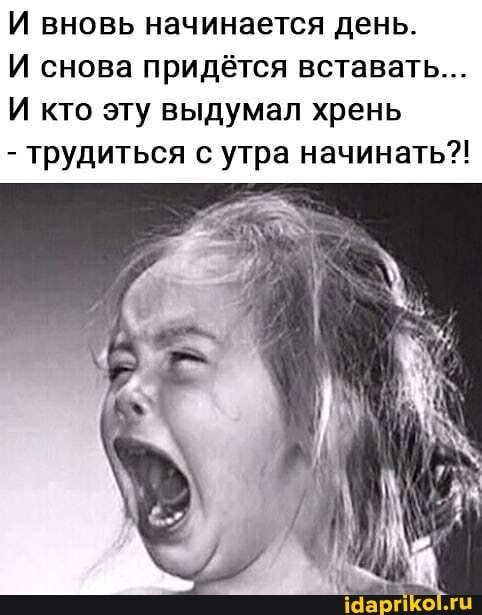 И вновь начинается день.
И снова придётся вставать...
И кто эту выдумал хрень
- трудиться с утра начинать?!