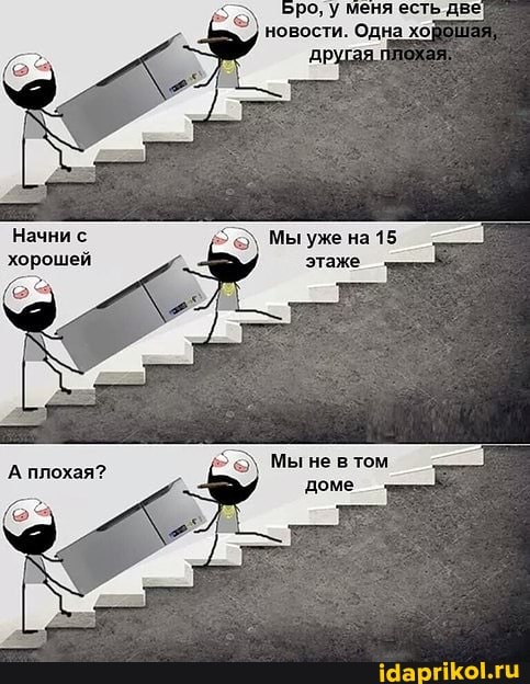 Начни с хорошей
Мы уже на 15 этаже
Мы не в том
доме