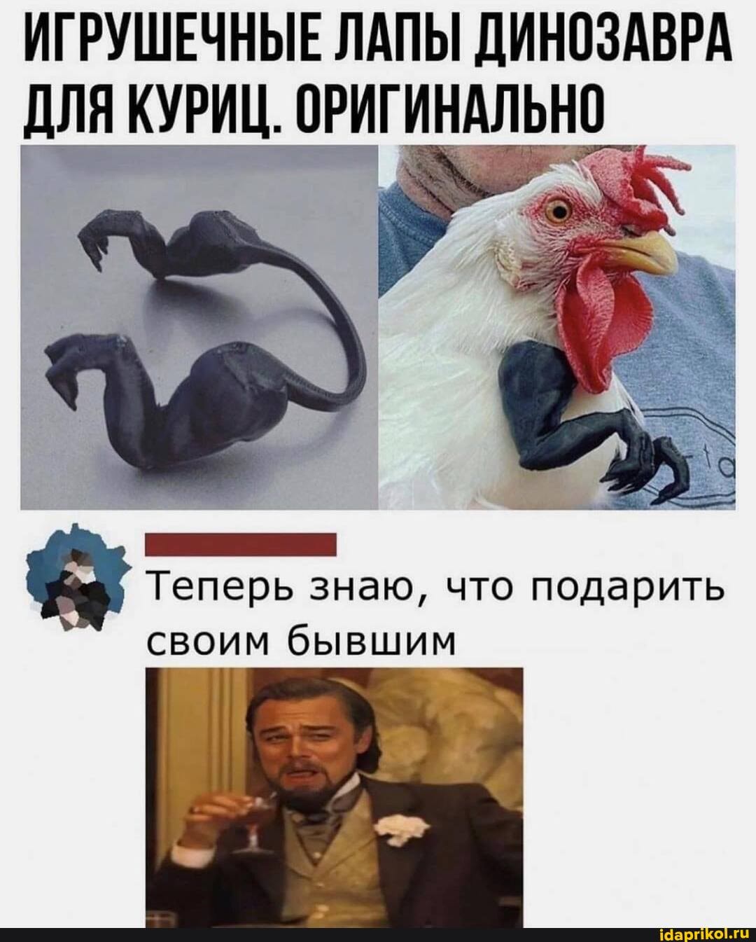 ИГРУШЕЧНЫЕ ЛАПЫ ДИНОЗАВРА ДЛЯ КУРИЦ. ОРИГИНАЛЬНО
Теперь знаю, что подарить
своим бывшим