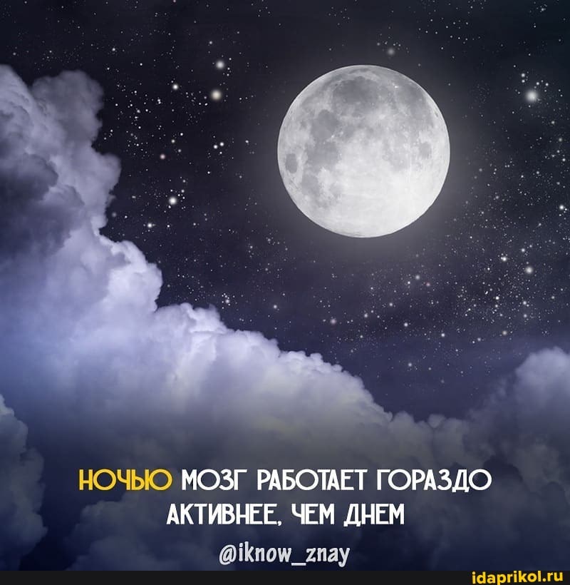 НОЧЬЮ МОЗГ РАБОТАЕТ ГОРАЗДО АКТИВНЕЕ. ЧЕМ ДНЕМ
иилш