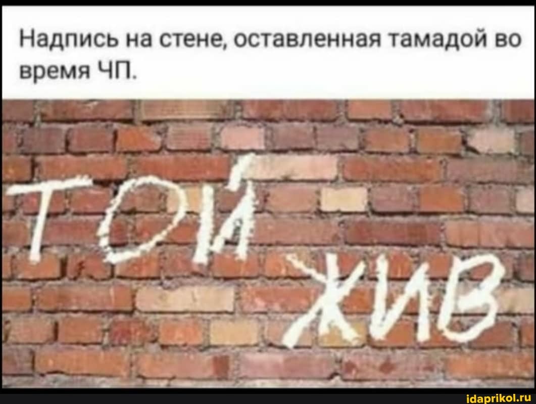 Надпись на стене, оставленная тамадой во время ЧП.