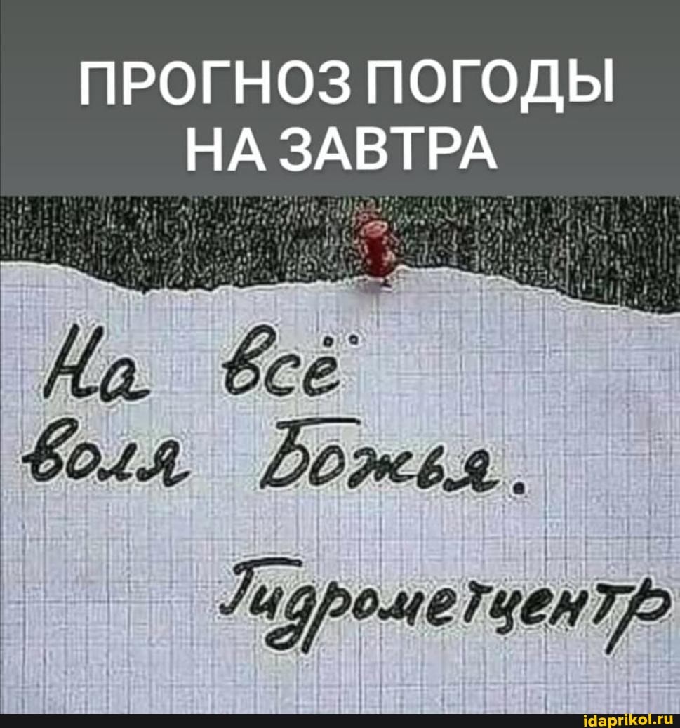 ПРОГНОЗ ПОГОДЫ НА ЗАВТРА