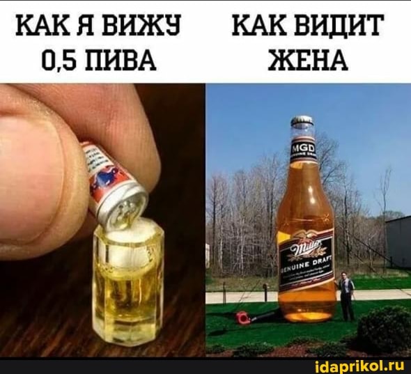КАКЯ ВИЖЗ КАК ВИДИТ
0,5 ПИВА ЖЕНА