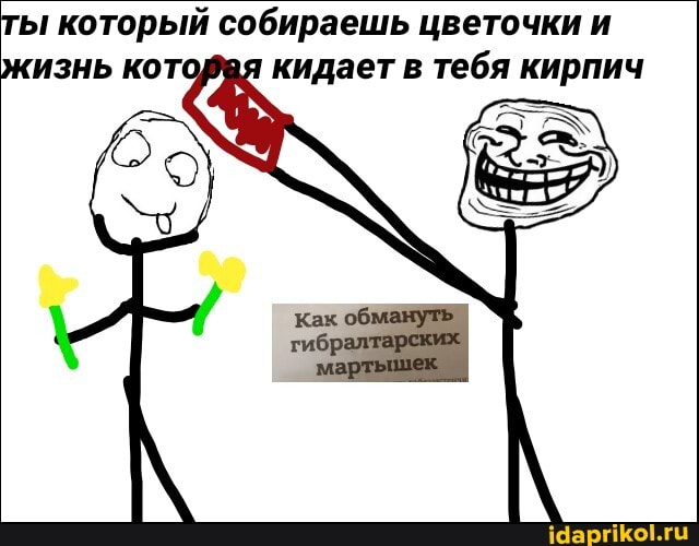 ты который собираешь цветочки и я кидает в тебя кирпич