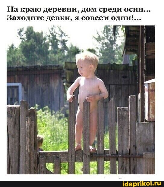 На краю деревни, дом среди осин...
Заходите девки, я совсем один'...