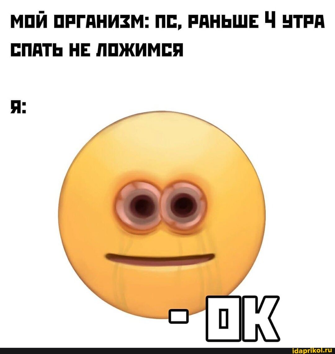 МОЙ ОРГАНИЗМ: ПС, РАНЬШЕ Ч УТРА СПАТЬ НЕ ЛОЖИМСЯ