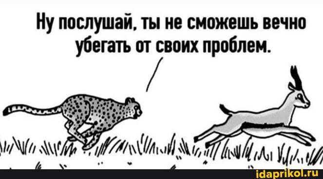Ну послушай, ты не сможешь вечно убегать от своих проблем.