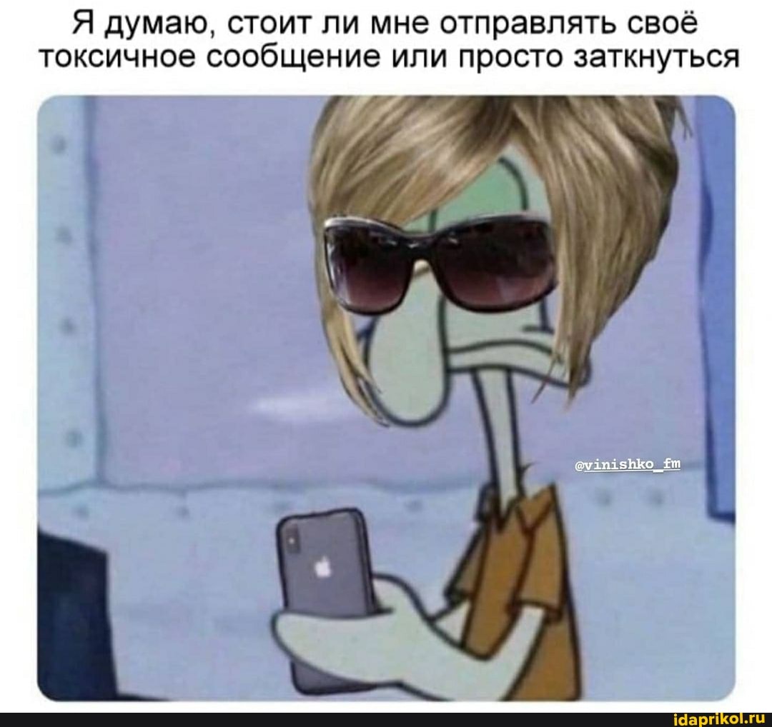 думаю, стоит ли мне отправлять своё токсичное сообщение или просто заткнуться
