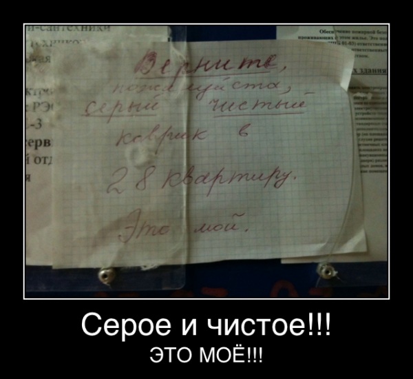 Серое и чистое!!!
ЭТО МОЁ! - Серое и чистое!!!
ЭТО МОЁ!!!